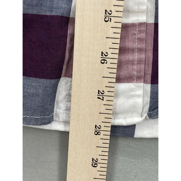 EXPRESS Button Down Mens M Multicolor Plaid Long Sleeve Casual Pocketed Shirt - Picture 9 of 12